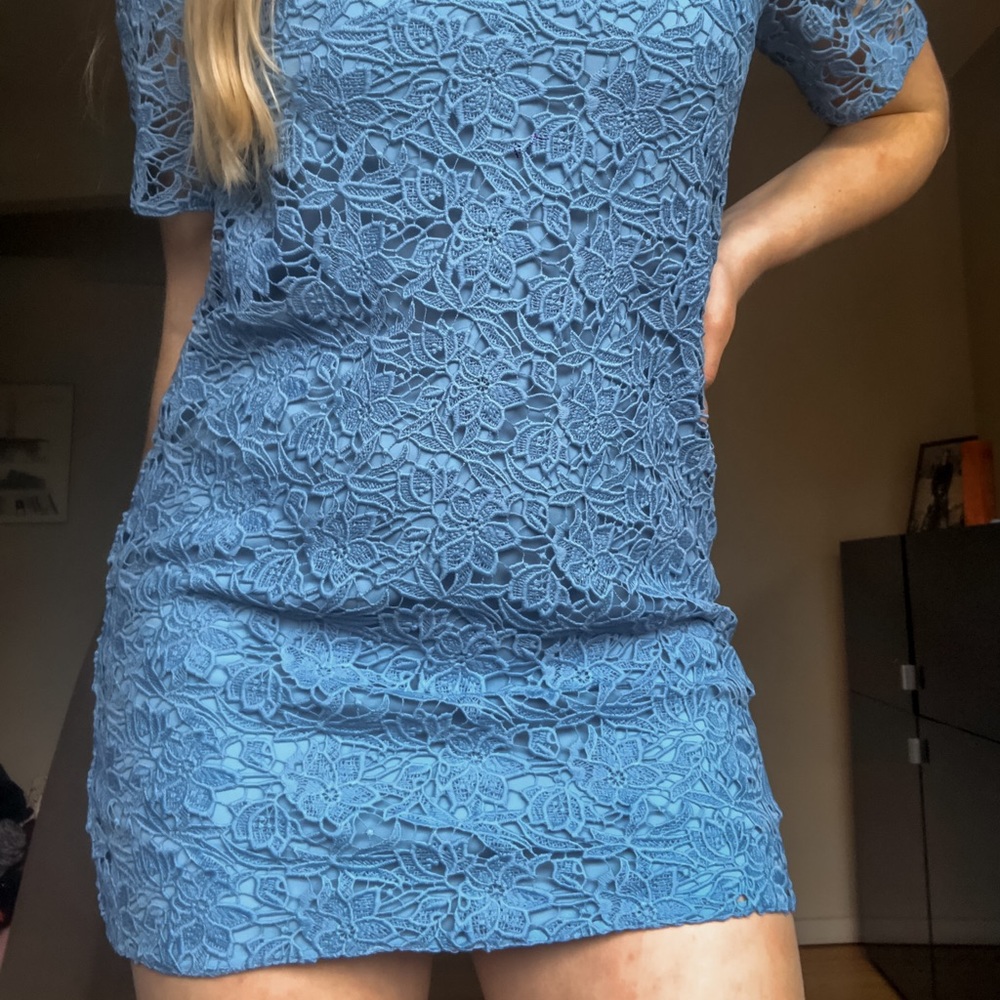 Blue lace dress